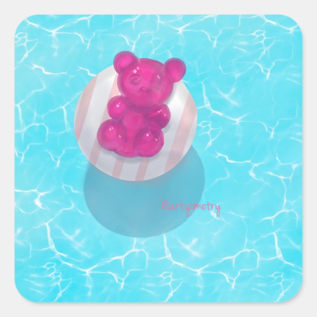 Sticker Carré Bleu vif (Devant)