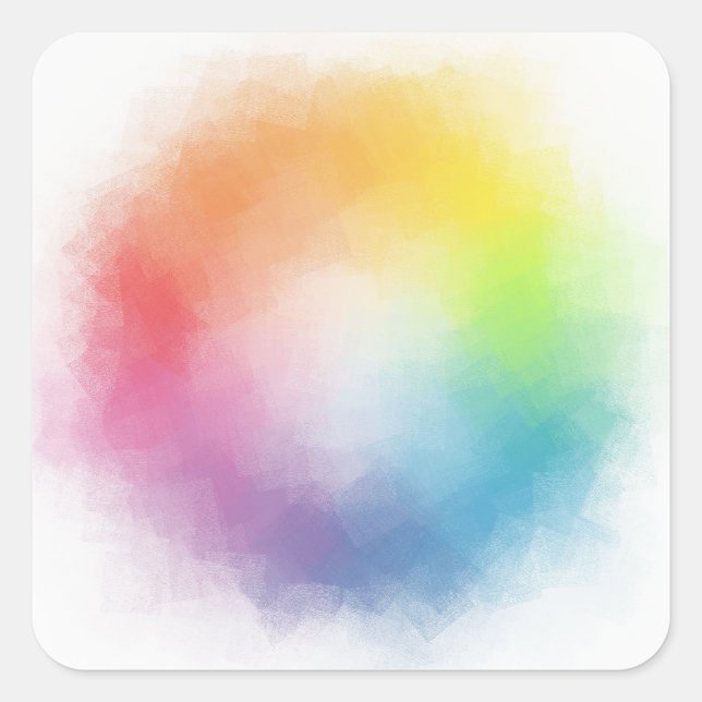 Sticker Carré Bleu Violet Vert Rose Rouge Jaune Vide Personnalis (Devant)