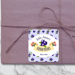 Sticker Carré ・ bleuets personnalisés conserve do-it-yourself ca