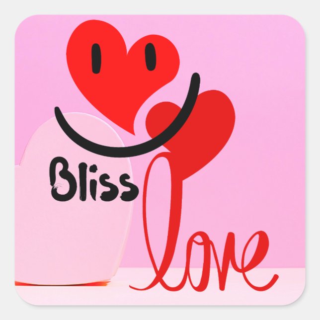 Sticker Carré Blissful Love Valentine's Day (Devant)