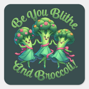 Sticker Carré Blithe Et Brocoli
