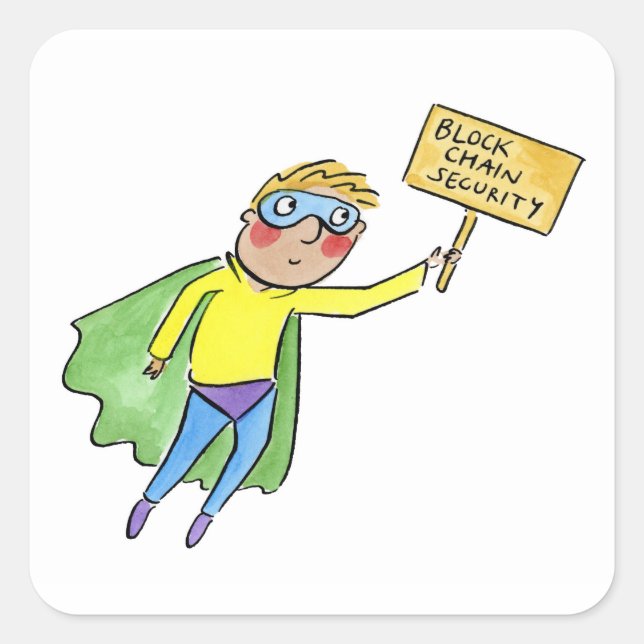 Sticker Carré Block Chain Security (Devant)