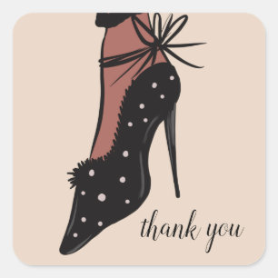 Sticker Carré Blogueuse de mode élégante aux talons de beauté