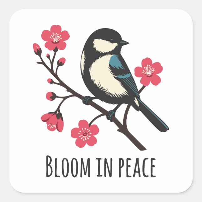 Sticker Carré Bloom en paix (Devant)