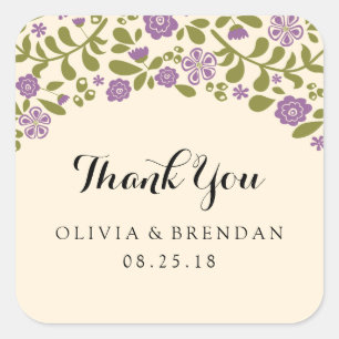 Sticker Carré Blossom fleur sauvage   Faveur de mariage