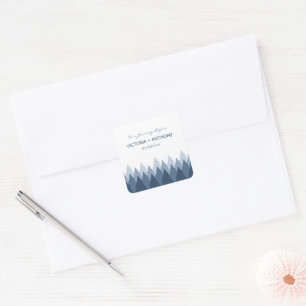 Sticker Carré Blue Forest Range Mariage de bois