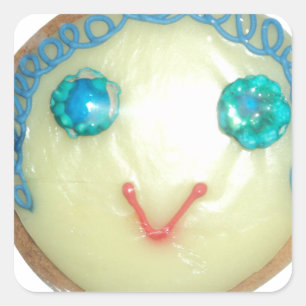 Sticker Carré Blue Hair Emoji Art Imprimer/Graphique