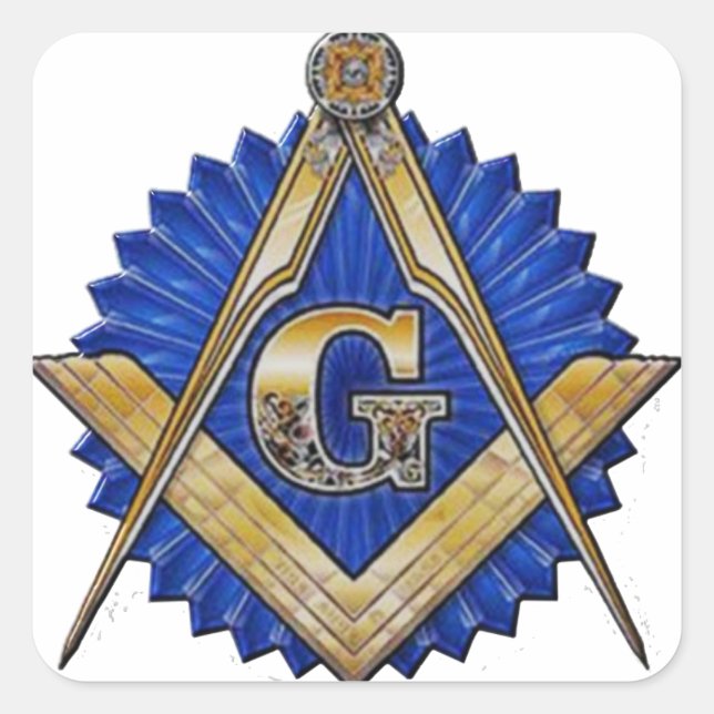 Sticker Carré Blue Lodge Mason (Devant)