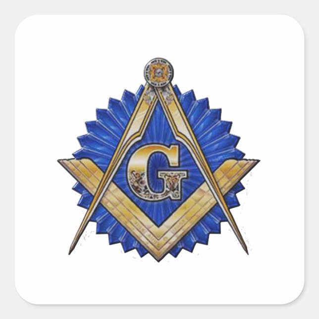 Sticker Carré Blue Lodge Mason (Devant)