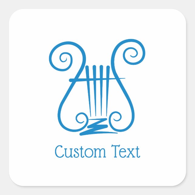 Sticker Carré Blue Lyre (Devant)