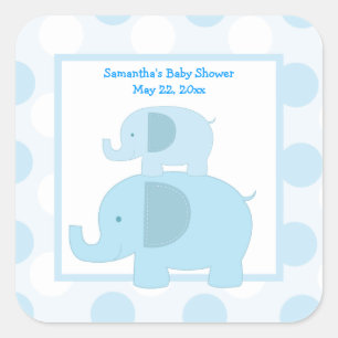 Sticker CARRÉ Blue Mod Elephants - Blue Mod Elepha