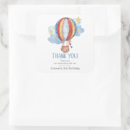 Sticker Carré Blue Red Balloon Stars Anniversaire de enfant Merc