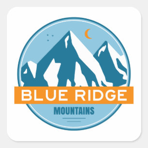 Sticker Carré Blue Ridge Mountains Stars Moon