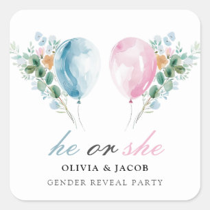 Sticker Carré Blue Rose Ballons Sexe Revevela Party