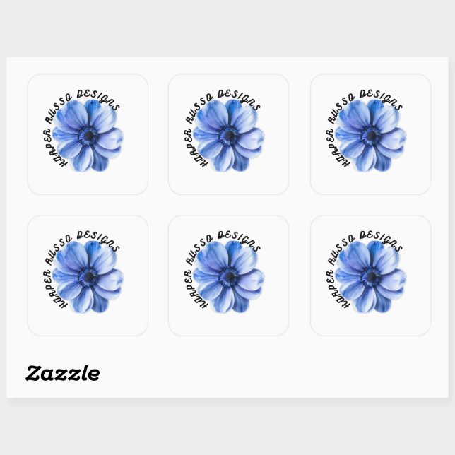 Sticker Carré Blue Serenity Flower Art (Feuille)