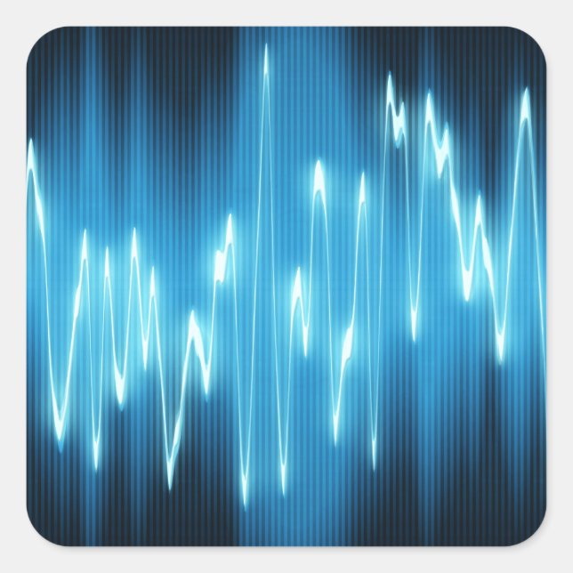 Sticker Carré Blue Sound Waves (Devant)