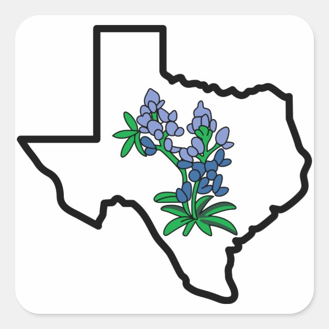 Sticker Carré Bluebonnets du Texas (Devant)