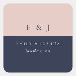 Sticker Carré Blush Navy Mariage moderne