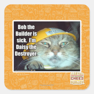 Sticker Carré Bob le Builder est malade