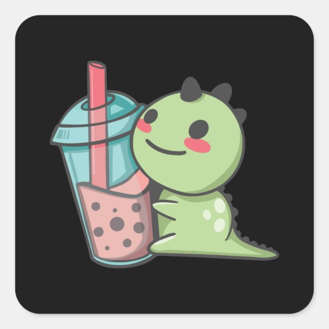 STICKER CARRÉ BOBA DINOSAUR (Devant)