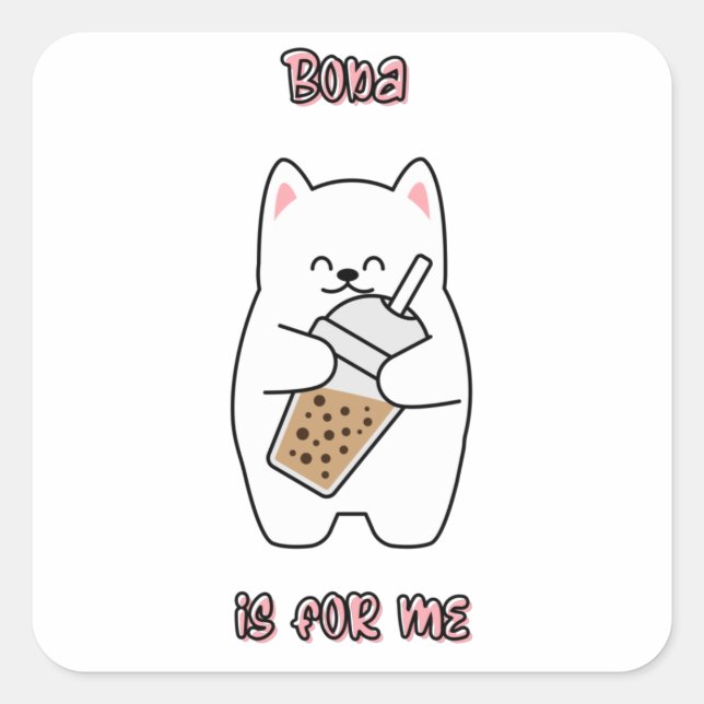 Sticker Carré Boba est pour moi (Devant)