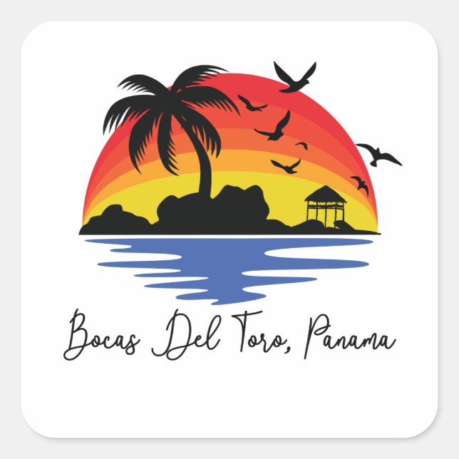 Sticker Carré Bocas Del Toro Panama (Devant)