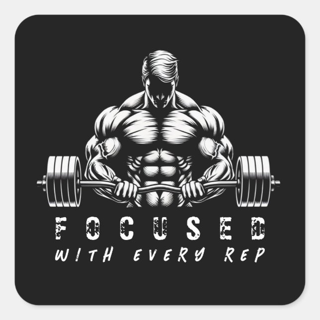 Sticker Carré Body Builder-Fitness- (Devant)