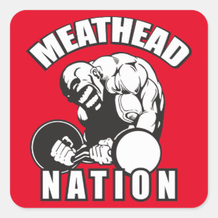 Sticker Carré "Body building" - Nation "Meat Head"