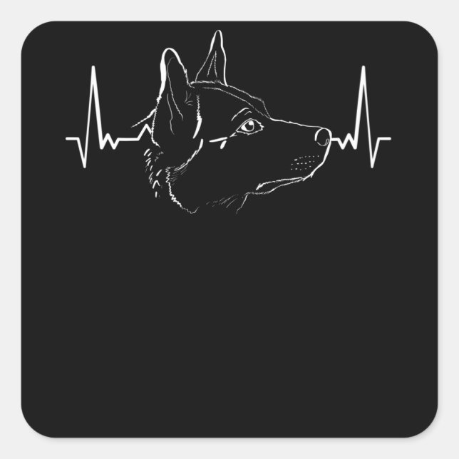 Sticker Carré Boeuf australien Coeur de chien (Devant)