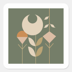 Sticker Carré Boho Abstrait Lily