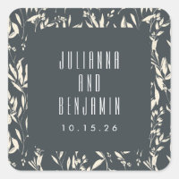 Boho Black Main Tirée Floral Mariage Personnalisé