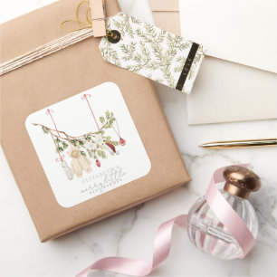 Sticker Carré Boho Merry Petits Vêtements de bébé Baby shower de