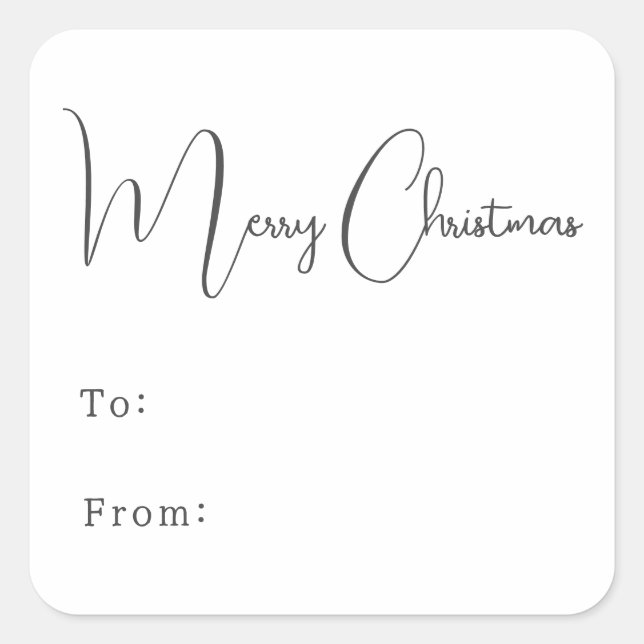 Sticker Carré Boho Moderne Joyeux Noël À De (Devant)