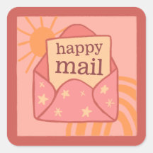 Boho pêche happy mail petite entreprise autocollan