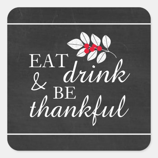 Sticker Carré Boire à manger, tableau de bord Thanksgiving (Devant)