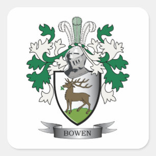 Sticker Carré Bois de famille Bowen Armoiries