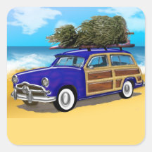 Bois de surf avec arbre de Noël