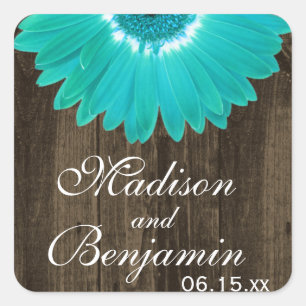Sticker Carré Bois rustique Turquoise marmite marmite Favoriser 
