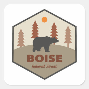 Sticker Carré Boise Forêt Nationale Ours Idaho
