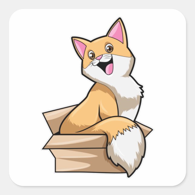 Sticker Carré Boîte à chat (Devant)