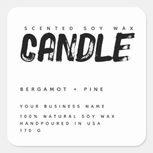 Sticker Carré Boîtier de soja parfumé moderne blanc