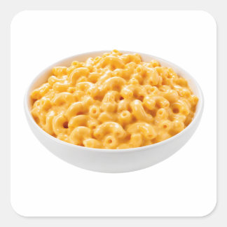 Sticker Carré Bol de macaroni au fromage crémeux