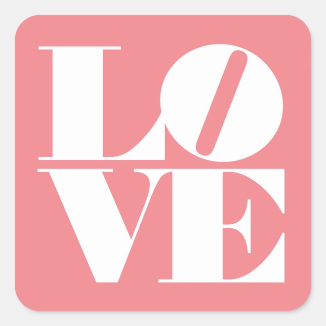 Sticker Carré Bold Love White Rose Valentine's (Devant)