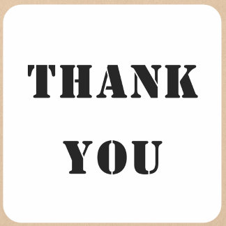 Sticker Carré Bold Stencil Style Thank You