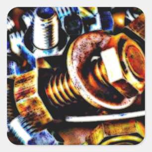 Sticker Carré Bolts Pop Art