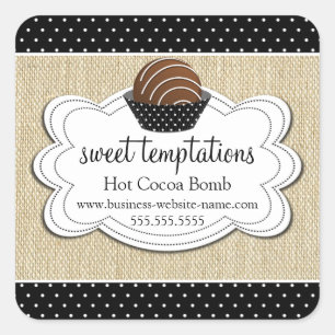 Sticker Carré Bombe au chocolat au cacao chaud