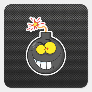 Sticker Carré Bombe De Dessin ; Éclat