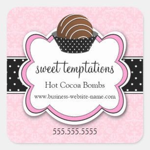 Sticker Carré Bombes au chocolat au cacao chaud