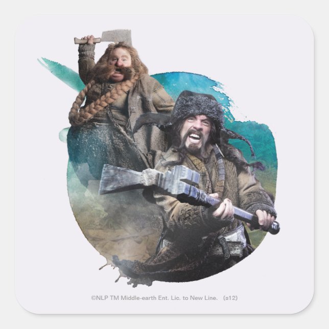 Sticker Carré Bombur et Bofur (Devant)