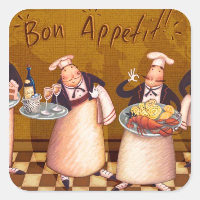 Sticker Carré Bon Appétit (Devant)